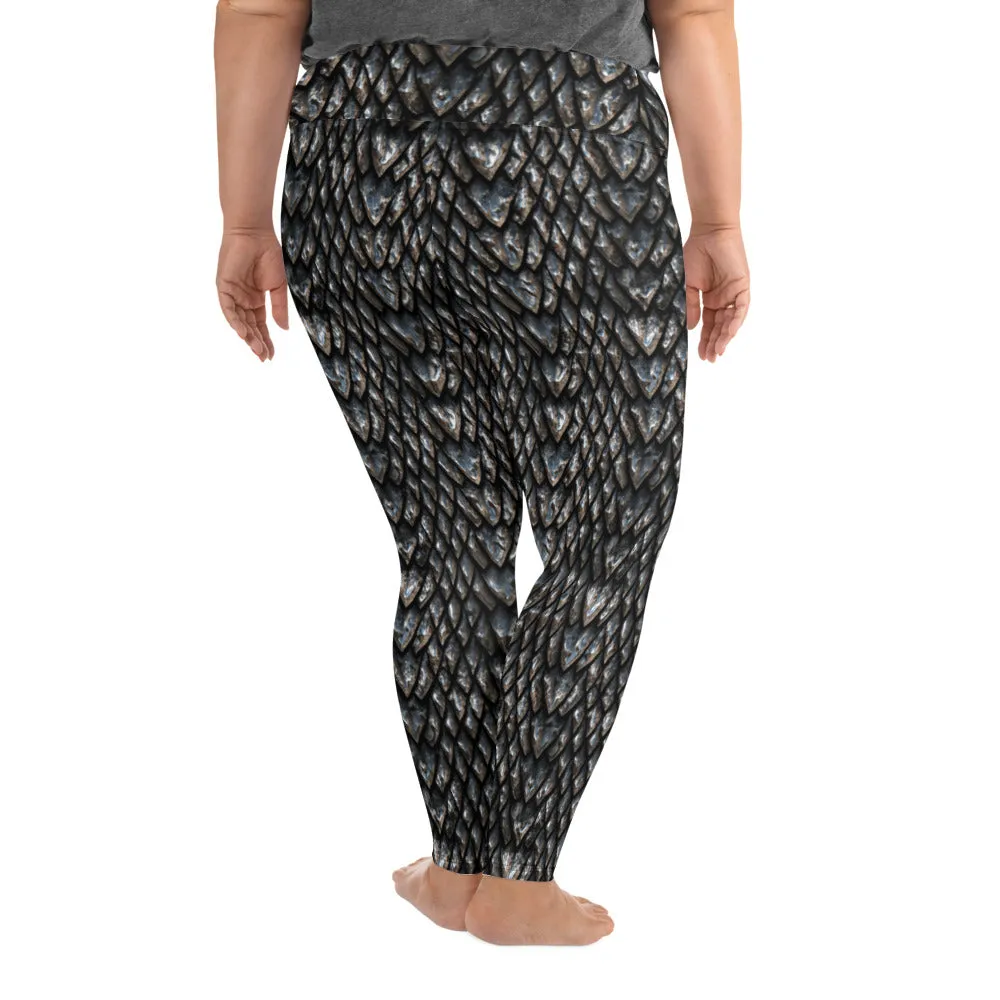 Onyx Dragon Scale Plus Size Leggings