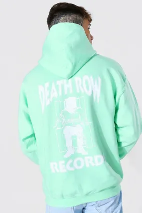 Oversized Death Row Front & Back Print Hoodie | boohooMAN UK