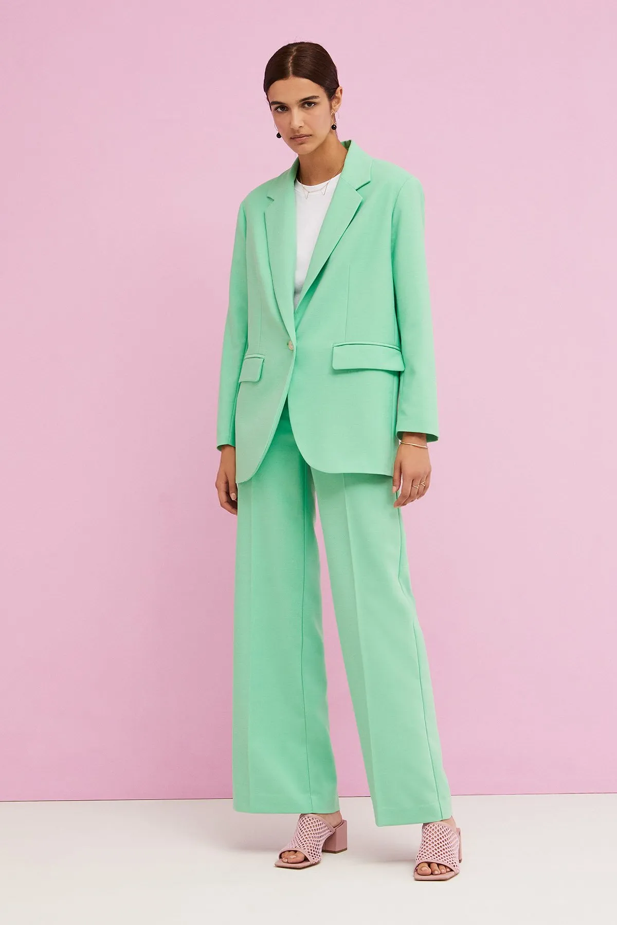 Oversized one-button jacket