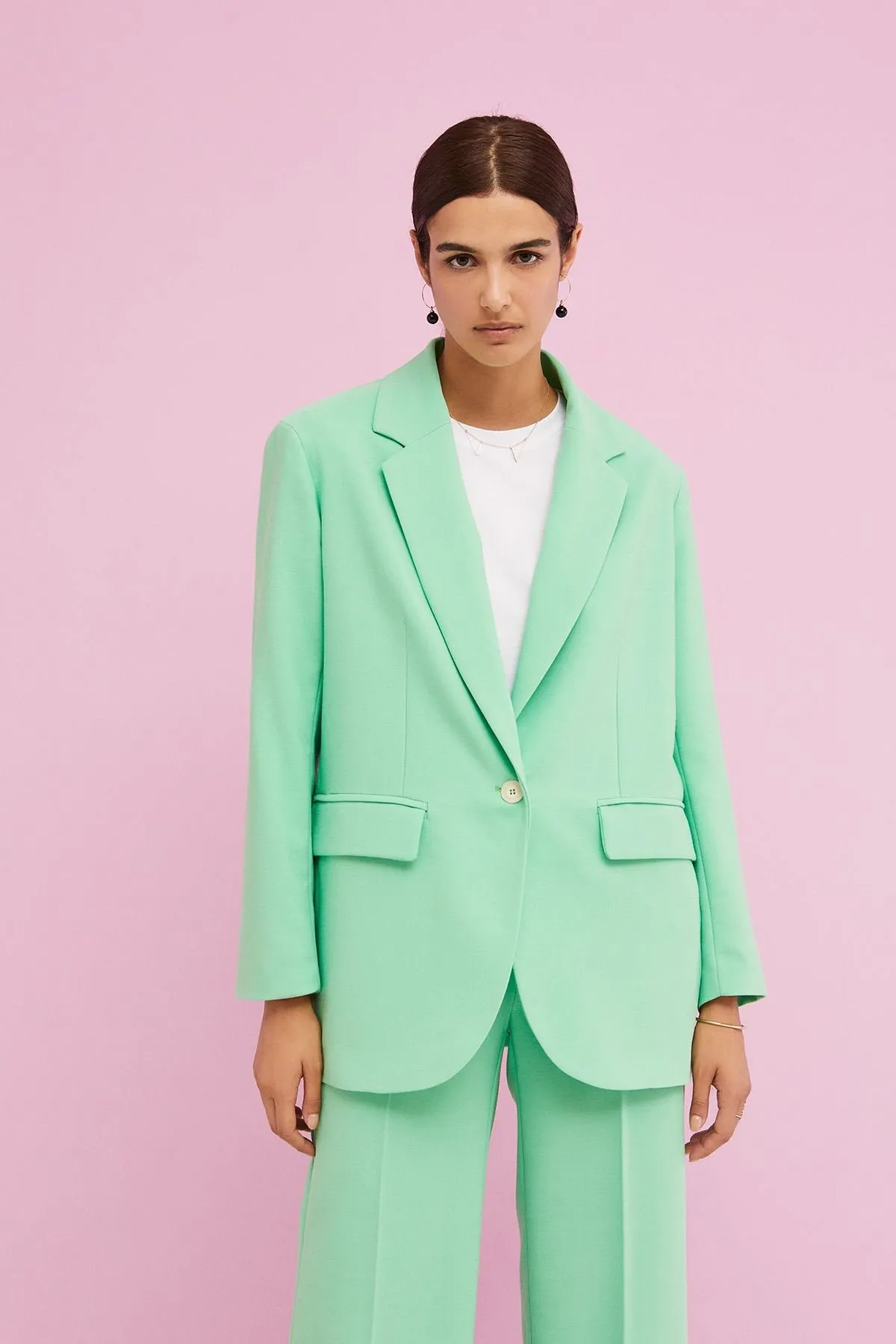 Oversized one-button jacket