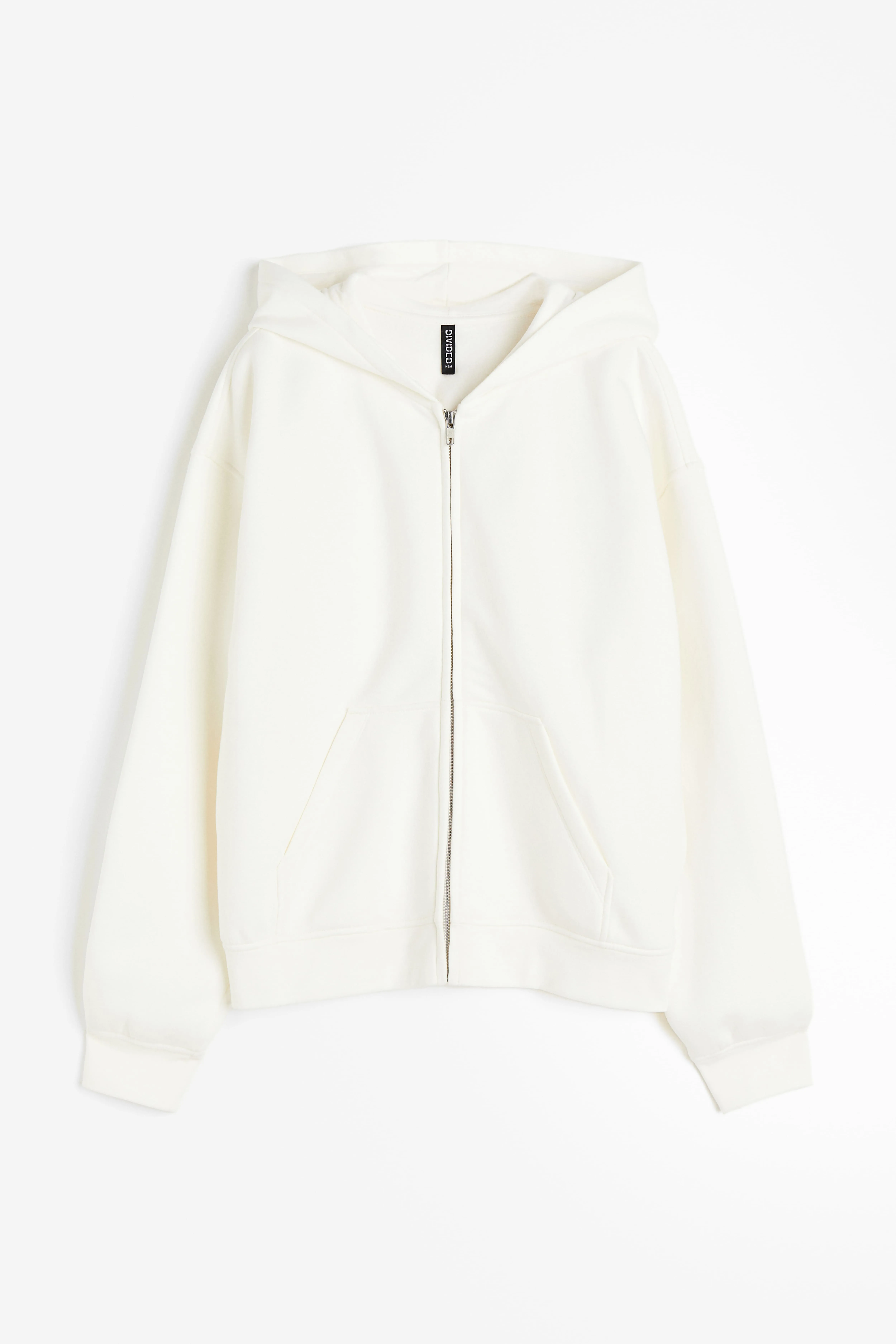 Oversized zip-through hoodie - Long sleeve - Regular length - Cream - Ladies | H&M GB