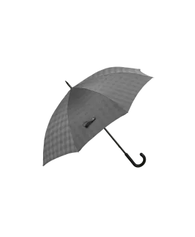 Passotti Ombrelli Grey Milford Glen Plaid Umbrella With Black Padded Leather Handle | He Spoke Style