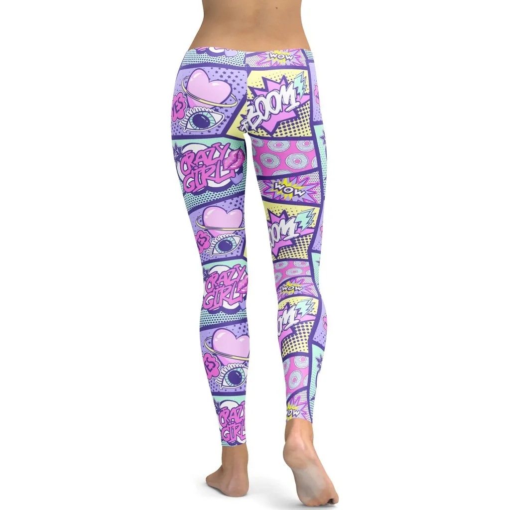 Pastel Comic Book Leggings