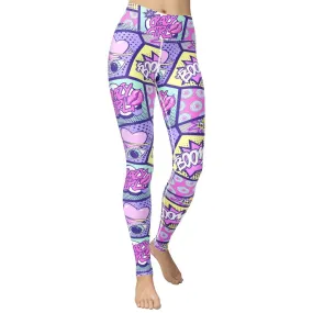 Pastel Comic Book Yoga Leggings