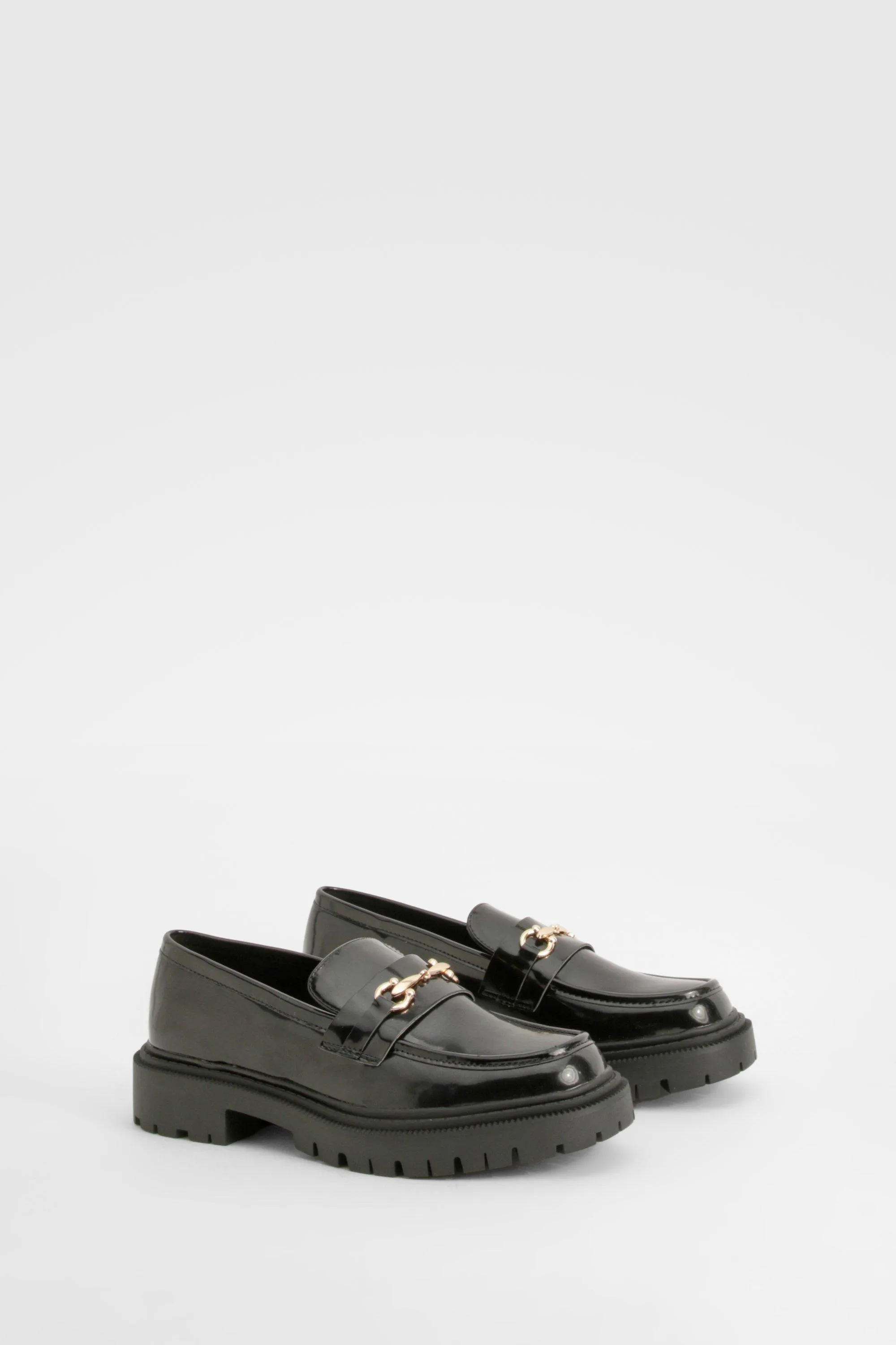 Patent Chunky T Bar Loafers