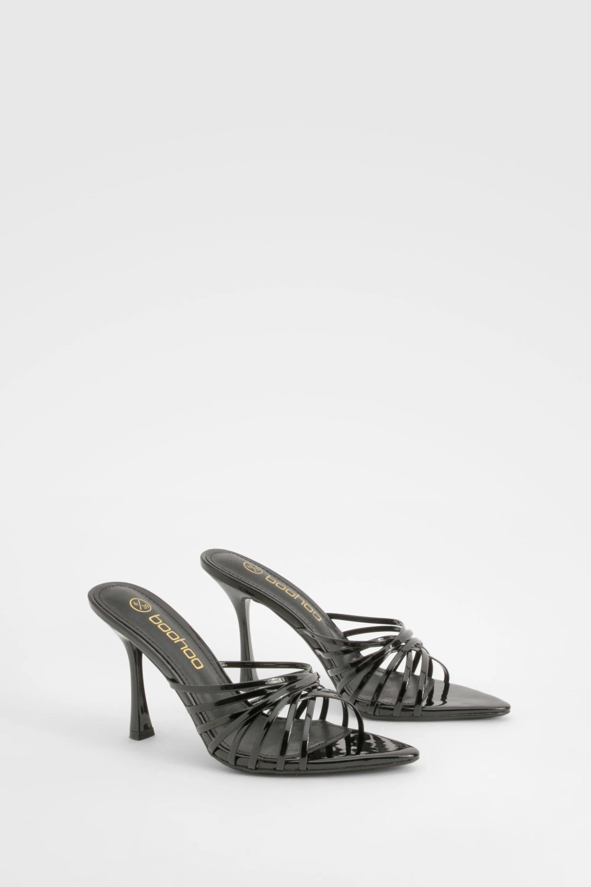 Patent Strappy Pointed Mules
