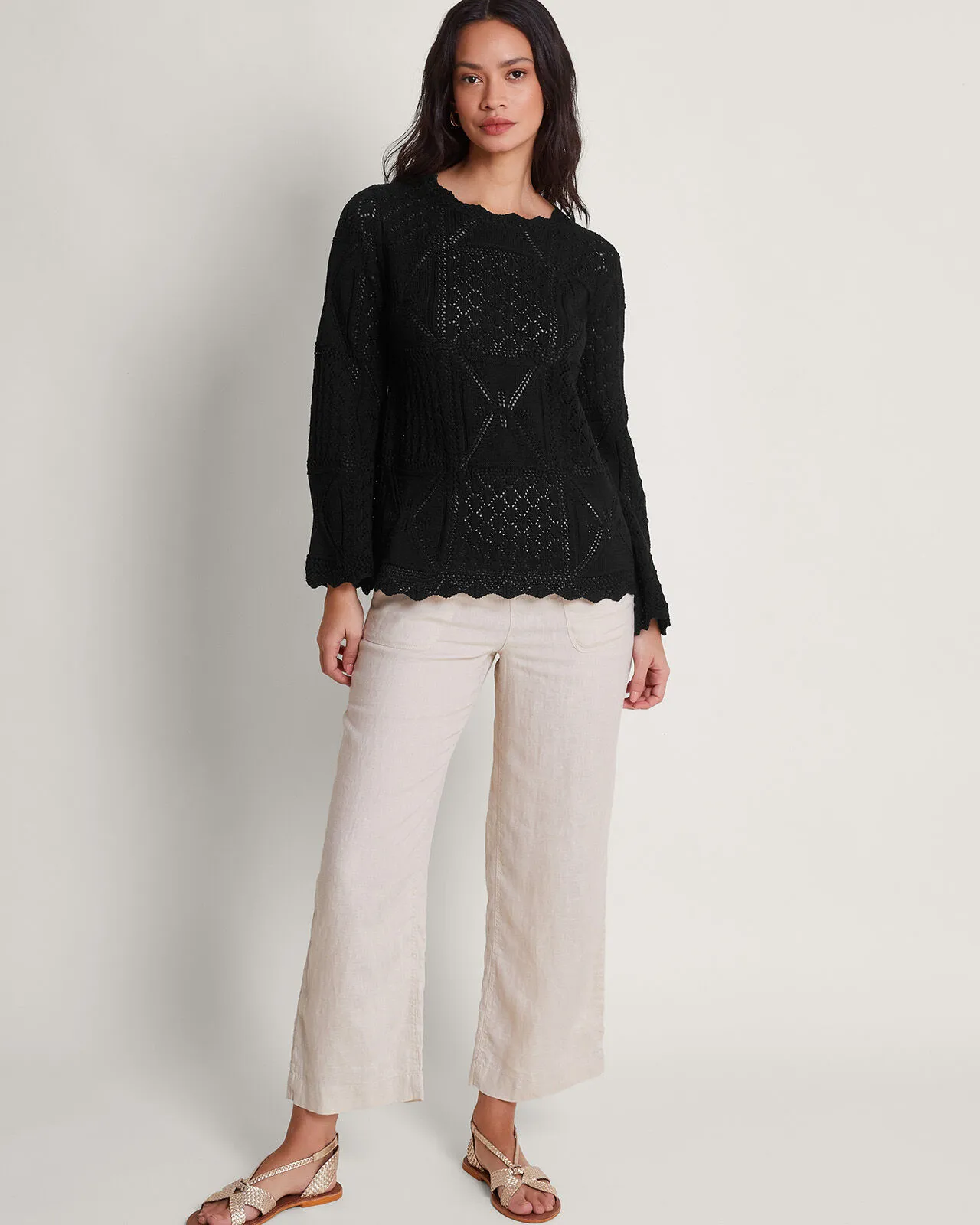 Pax Pointelle Jumper Black