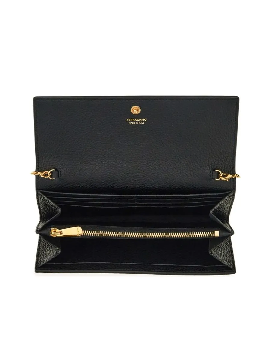 Pebbled Gancini Plaque Clutch