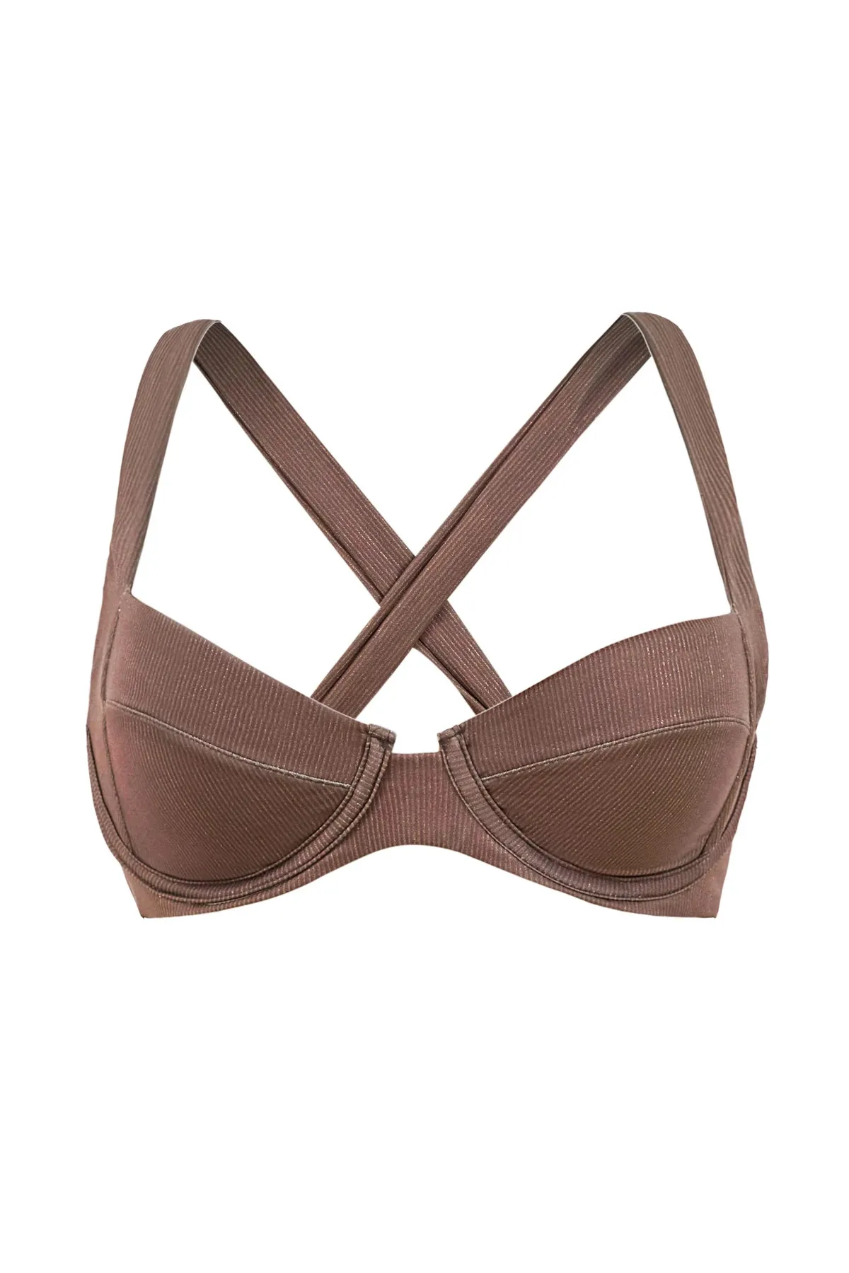 Perla Metallic Bikini Top