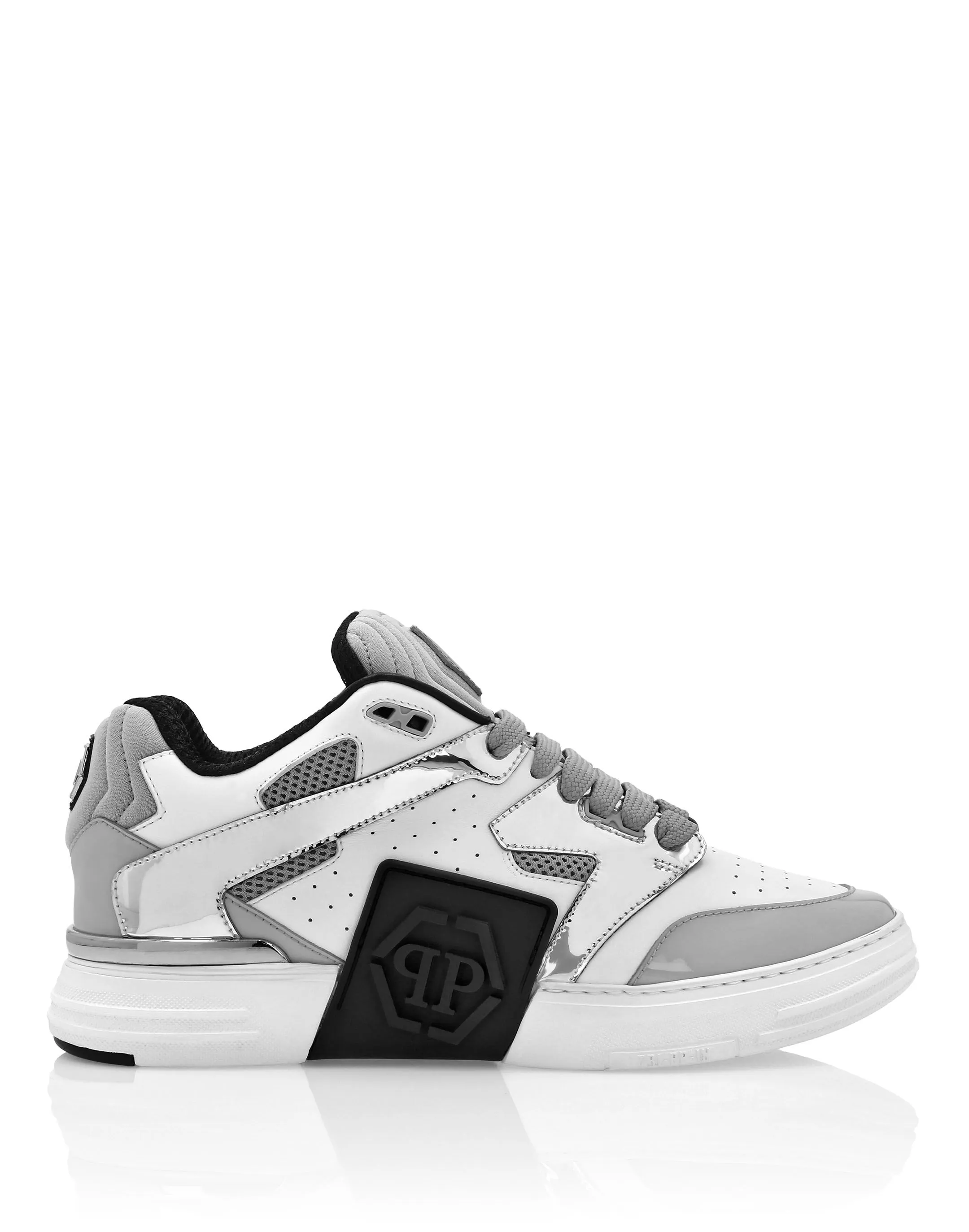 PHILIPP PLEIN Mix Leather Lo-Top Sneakers