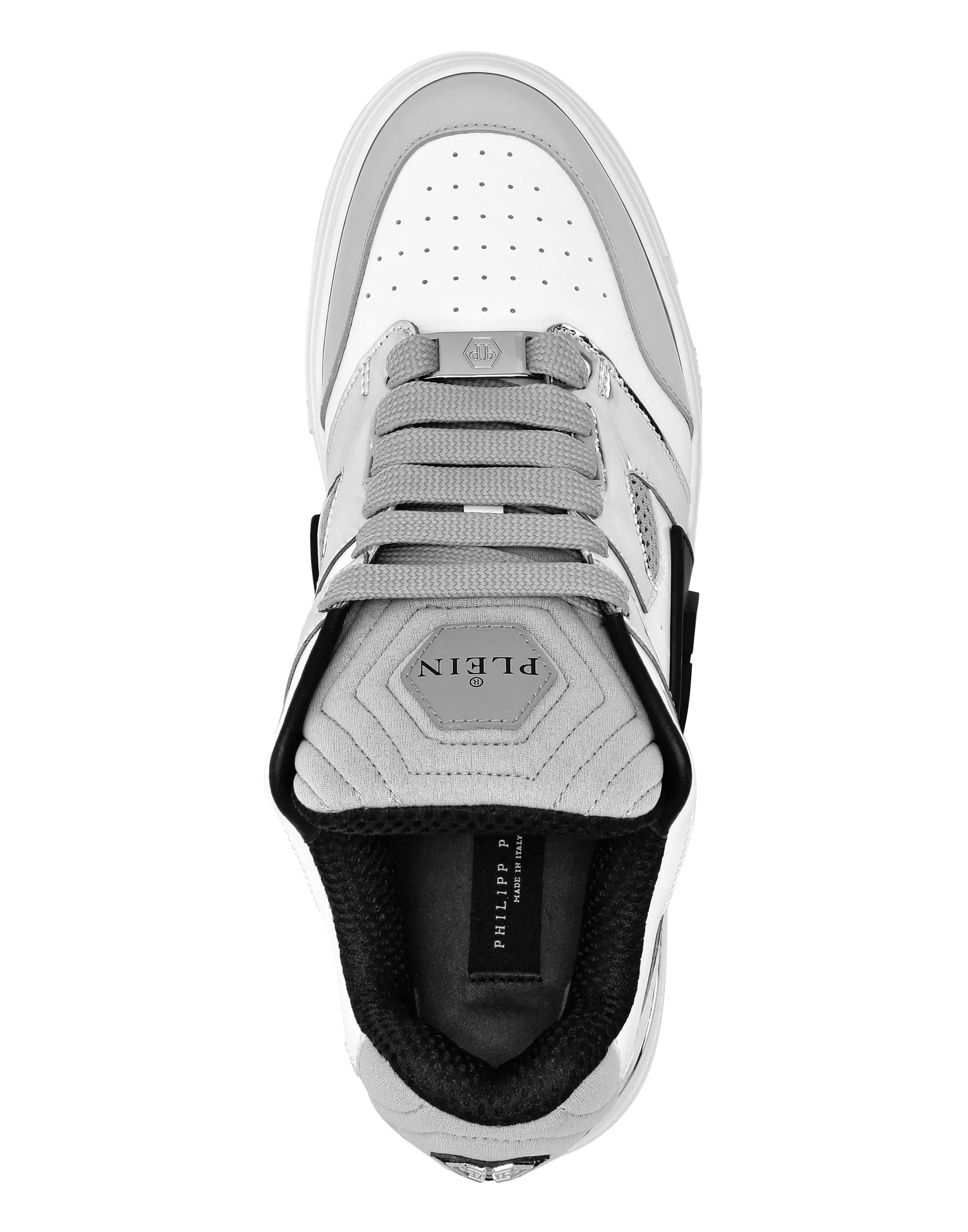 PHILIPP PLEIN Mix Leather Lo-Top Sneakers