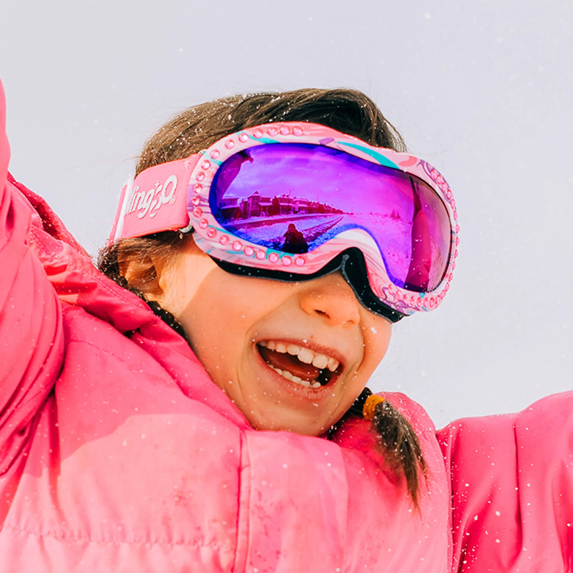 Pink & Purple Ski Goggles