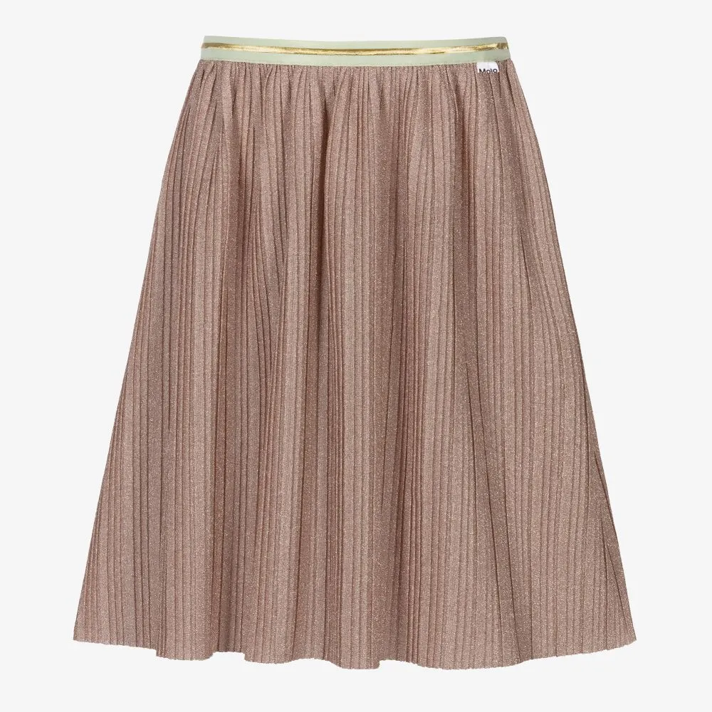 Pink Glitter Pleated Skirt