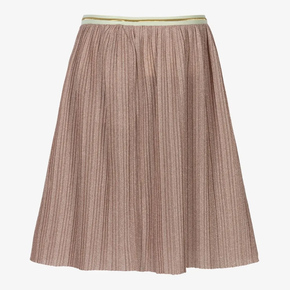 Pink Glitter Pleated Skirt
