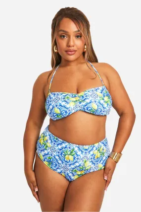 Plus Lemon Tile Bikini