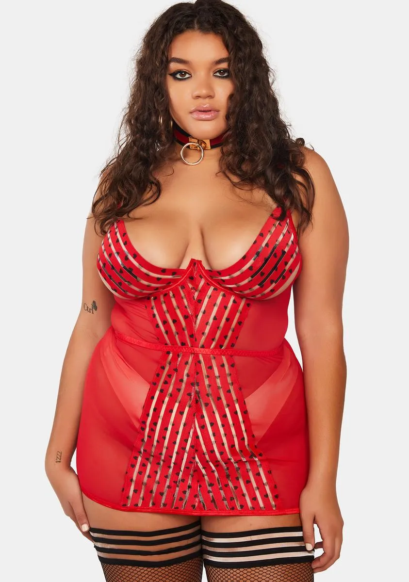 Plus Pillow Talk Mesh Chemise-