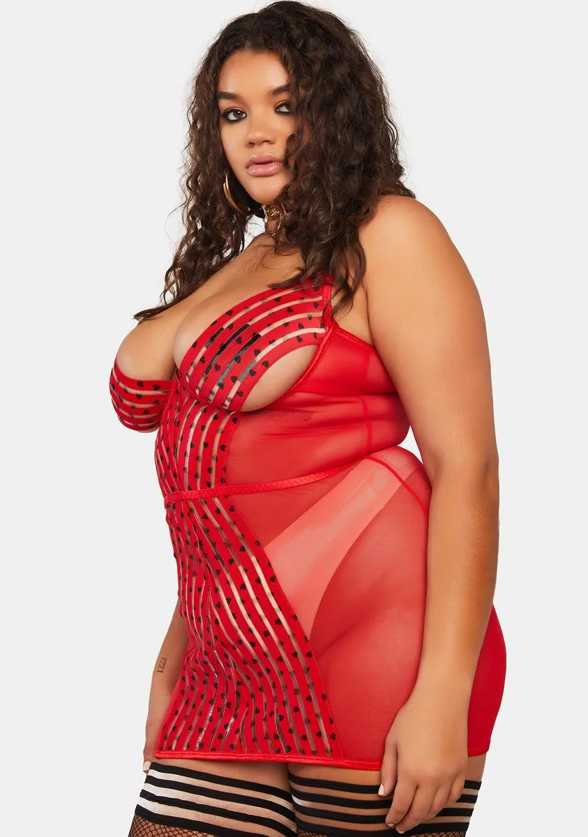 Plus Pillow Talk Mesh Chemise-