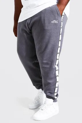 Plus Regular Joggers With Offcl Side Tape | boohooMAN UK