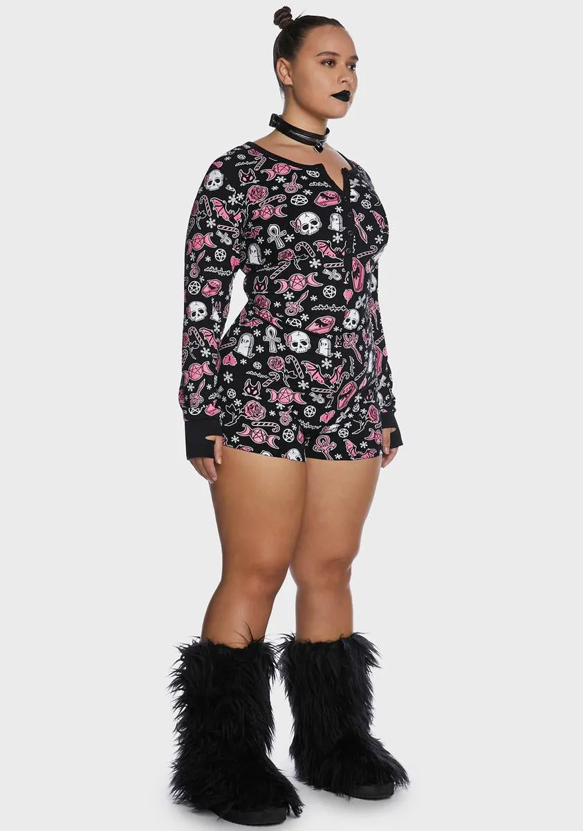 Plus Revenge Served Sweet Thermal Romper-