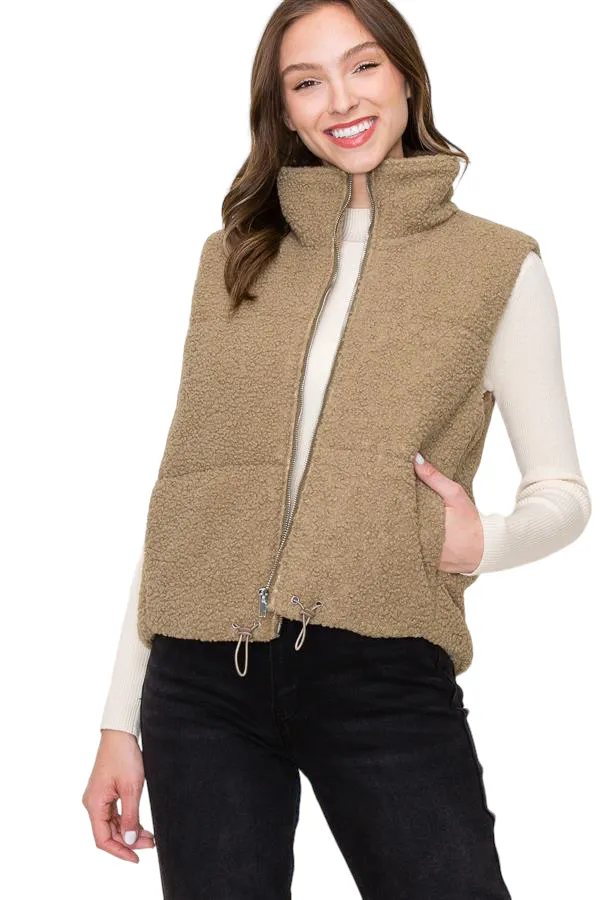 POLAR COLLAR ZIP FRONT VEST