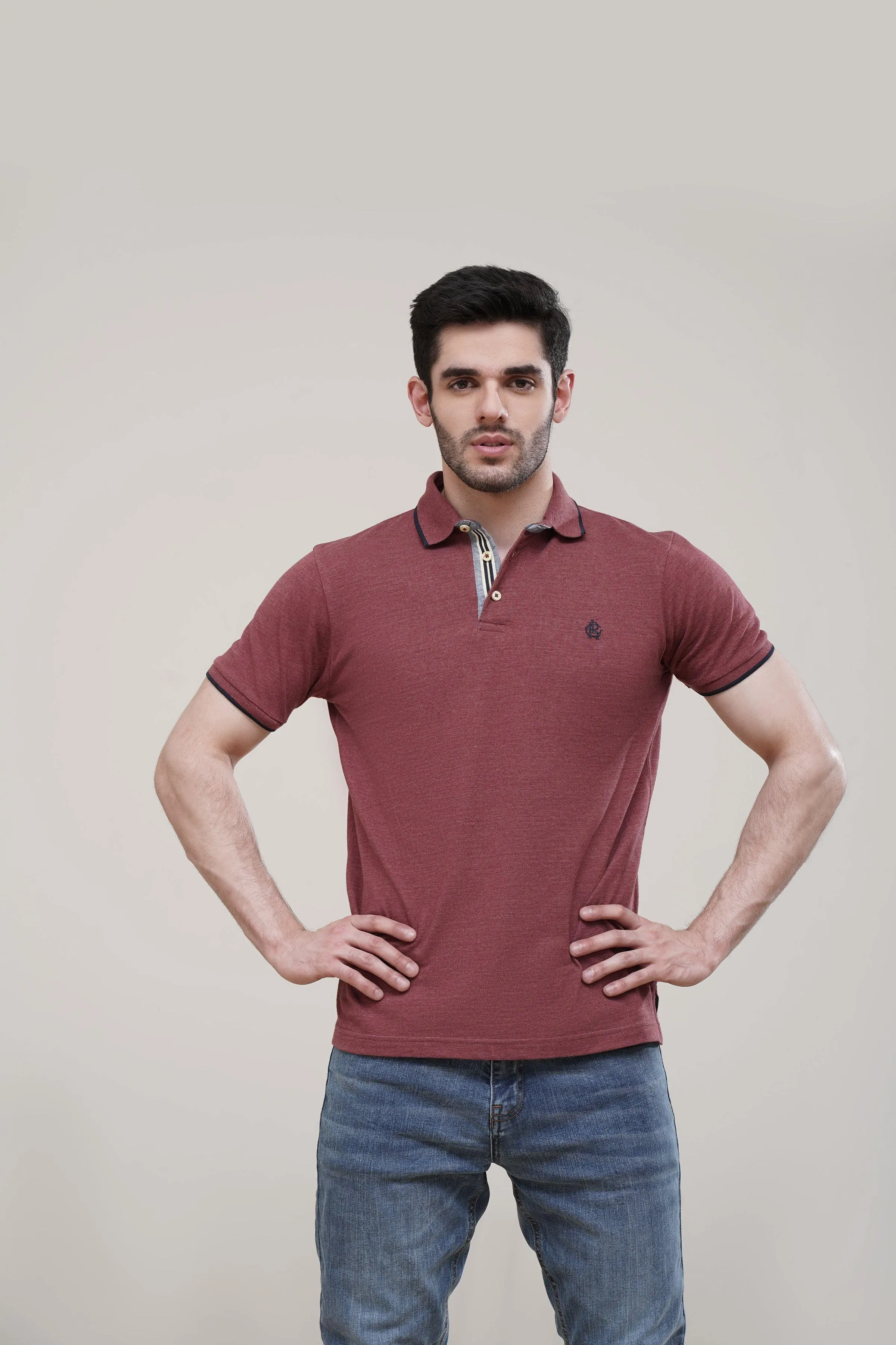POLO TIPPING COLLAR MAROON