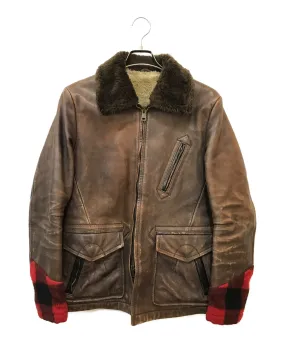 [Pre-owned] NUMBER (N)INE Switching Leather Boa Jacket