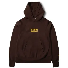 PRINTED RAGLAN HOODIE FOR BODEGA Brown Cotton Heavy Fleece