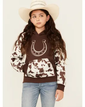 Product Name:  Cowgirl Hardware Girls' Horseshoe Raglan Fleece Hoodie