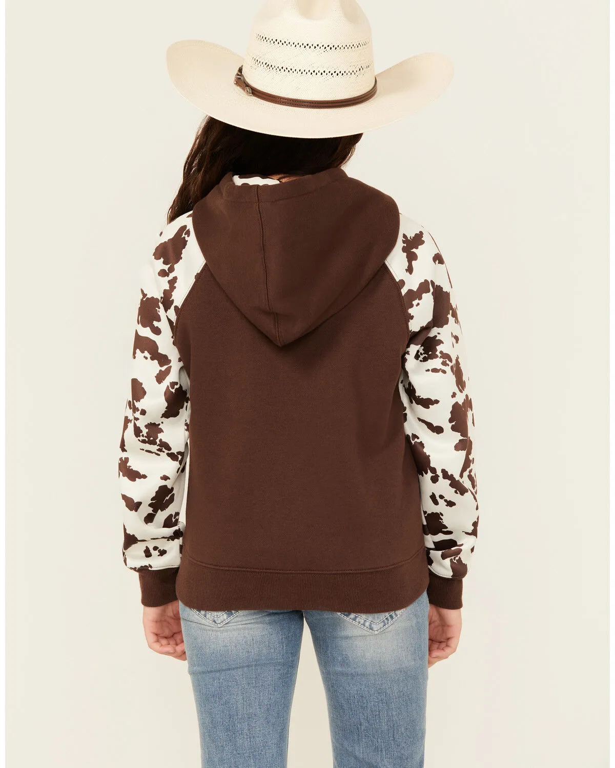 Product Name:  Cowgirl Hardware Girls' Horseshoe Raglan Fleece Hoodie