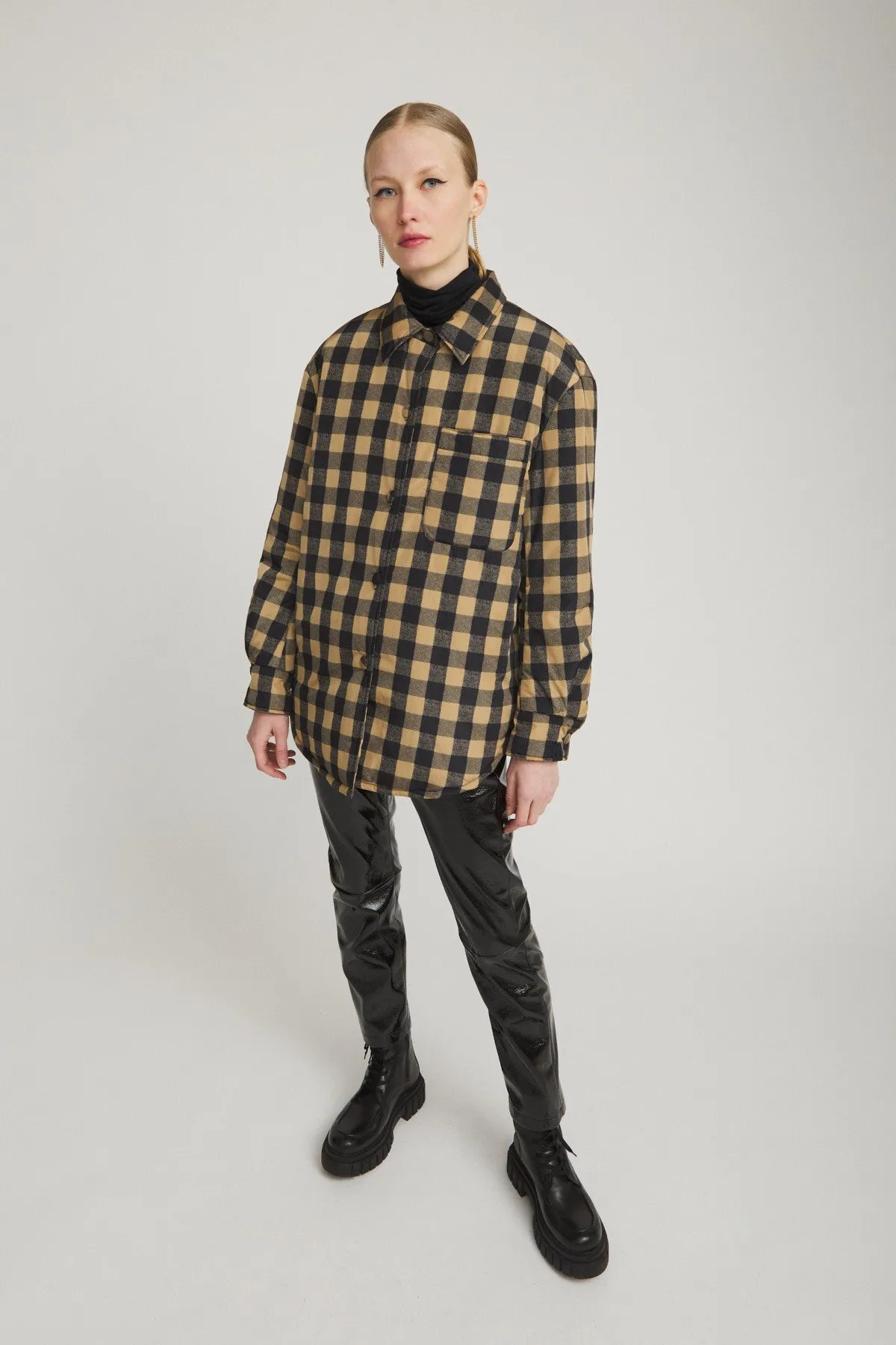 Puffer shirt jacket