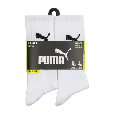 PUMA 6 Pair Crew Socks Mens