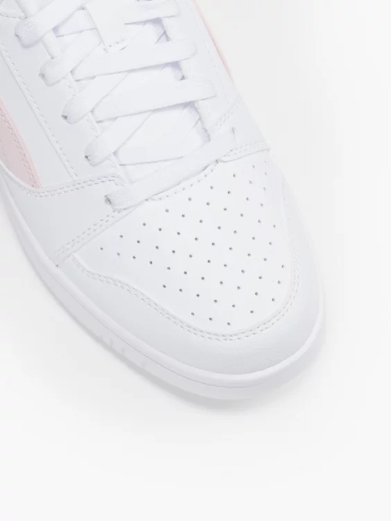 Puma  White/Pink Rebound V6 Low Trainers