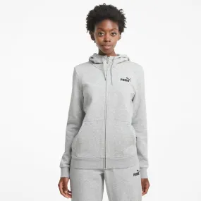 PUMA WOMEN'S ESSENTIALS FULL-ZIP GREY JACKET