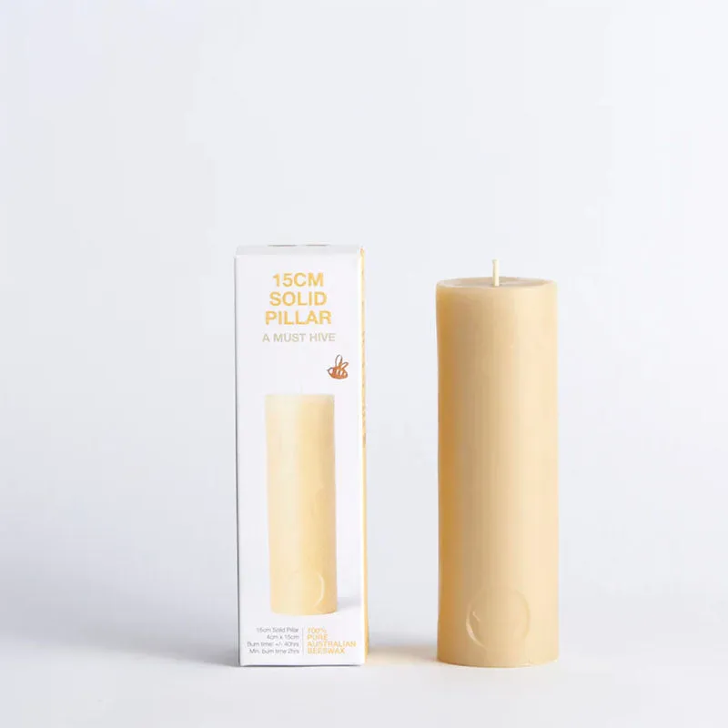 Queen B Beeswax Pillar Candles