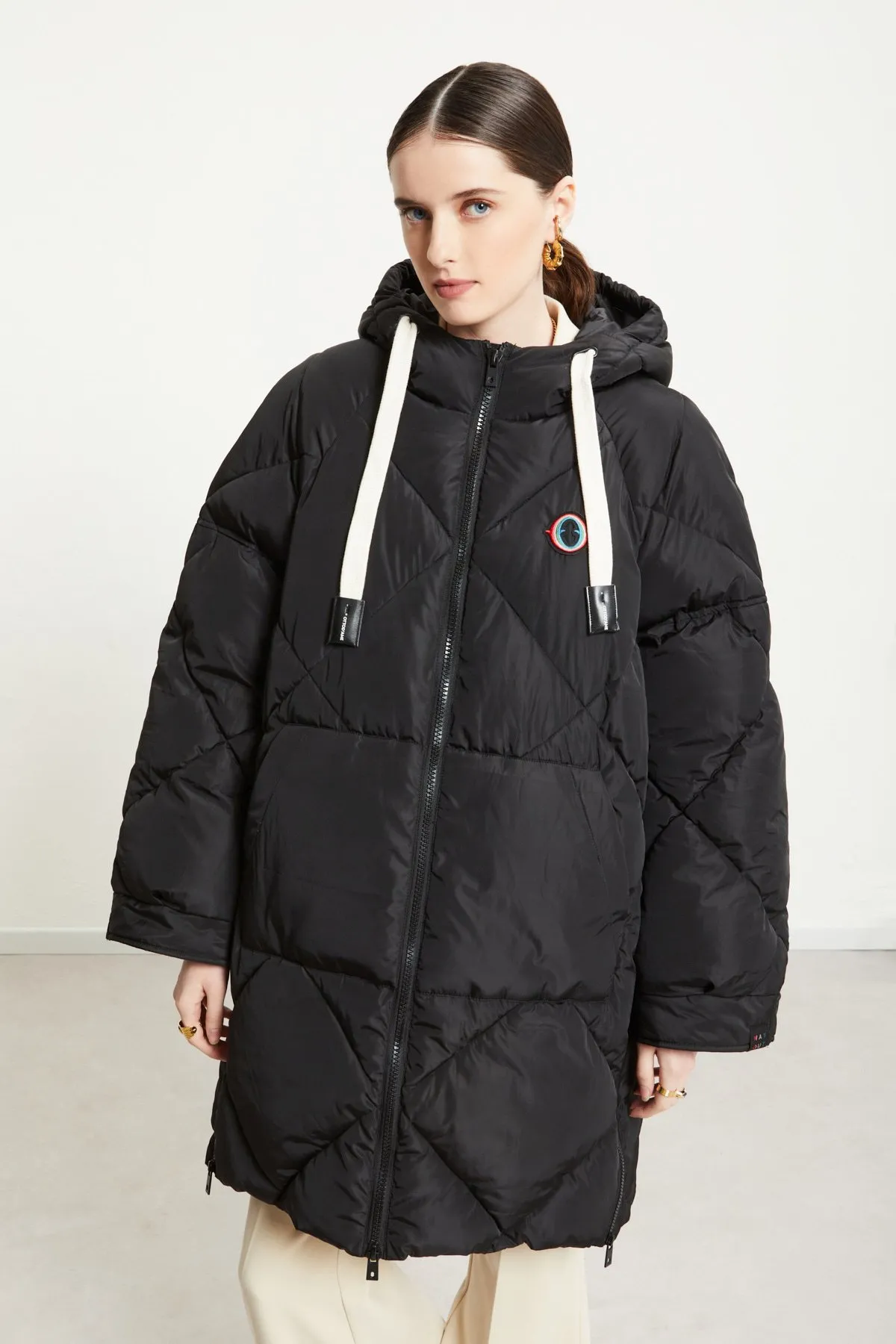 Quilted puffer midi jacket
