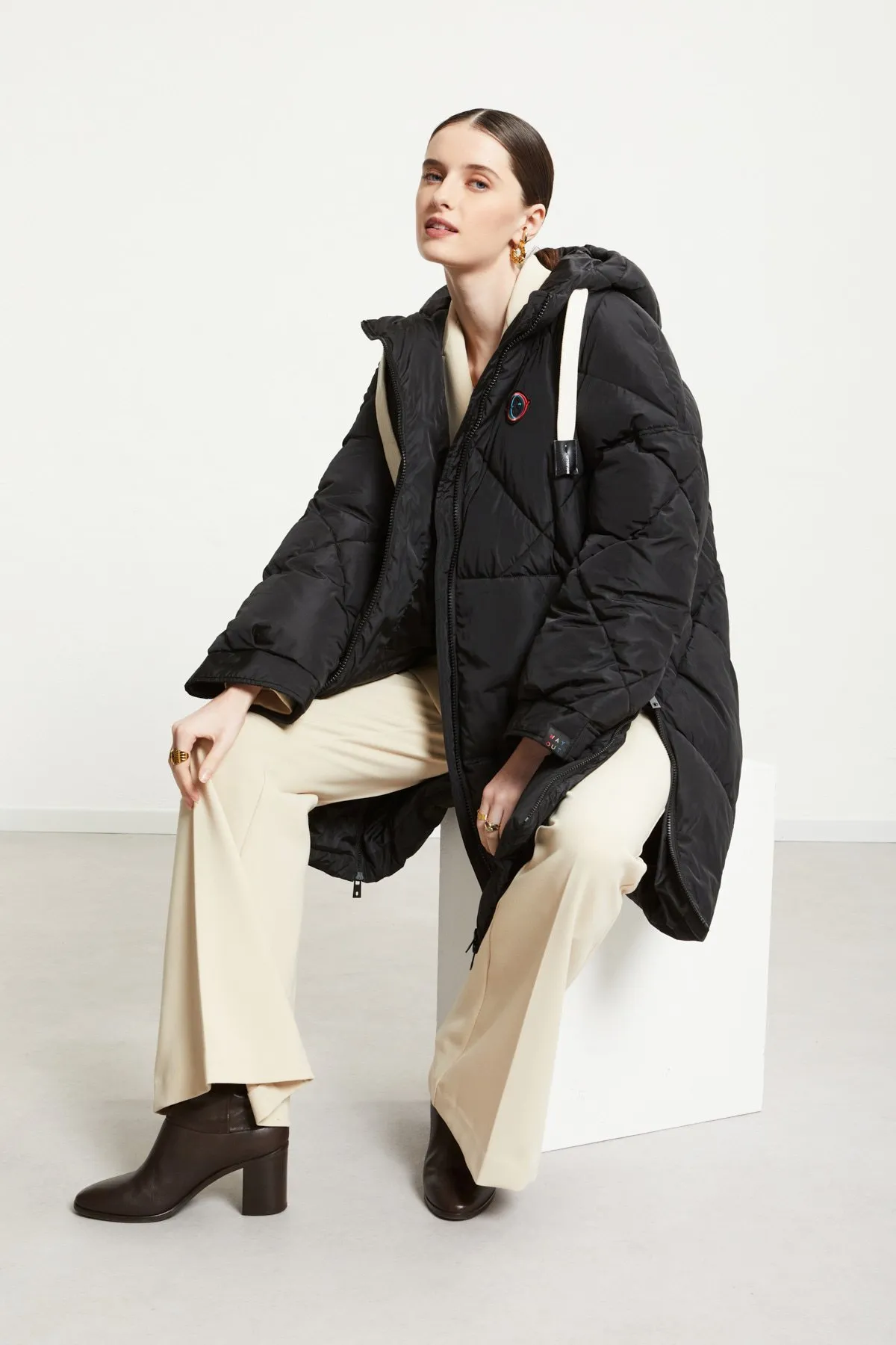 Quilted puffer midi jacket