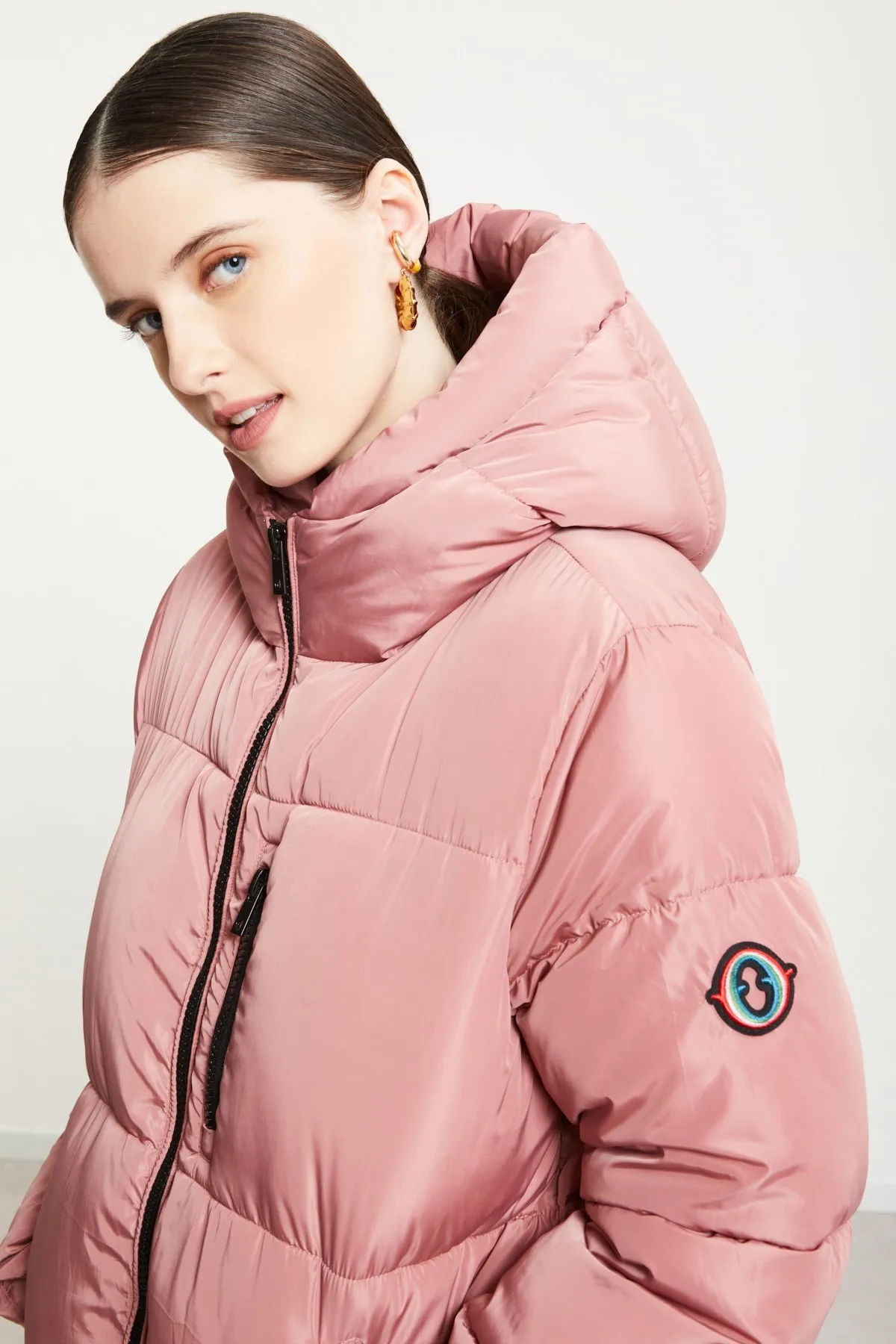 Quilted puffer short jacket