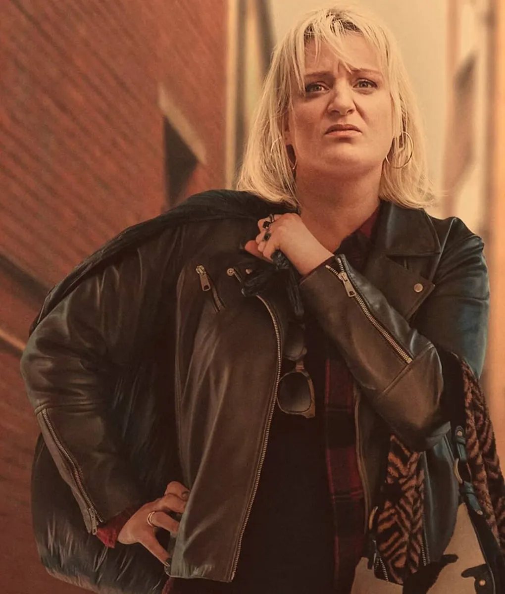 Rain Dogs Costello (Daisy May Cooper) Leather Biker Jacket | TLC