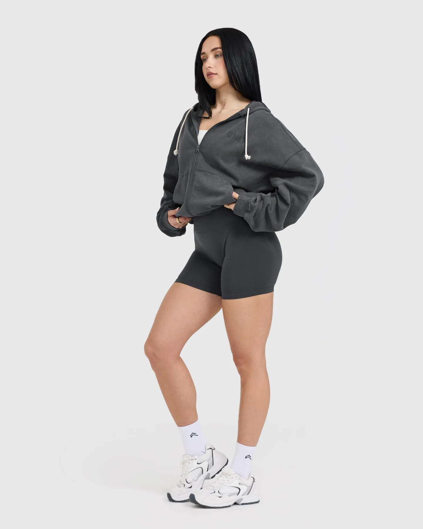 Raw Lounge Oversized Zip Hoodie | Coal