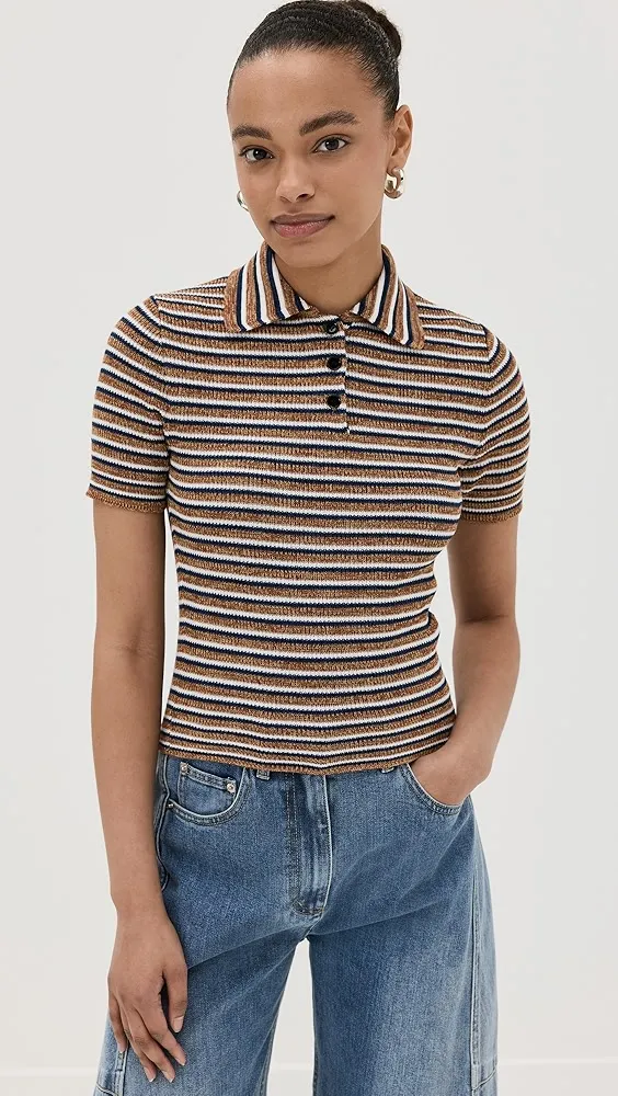 RECTO   70s French Knit Polo Shirt 