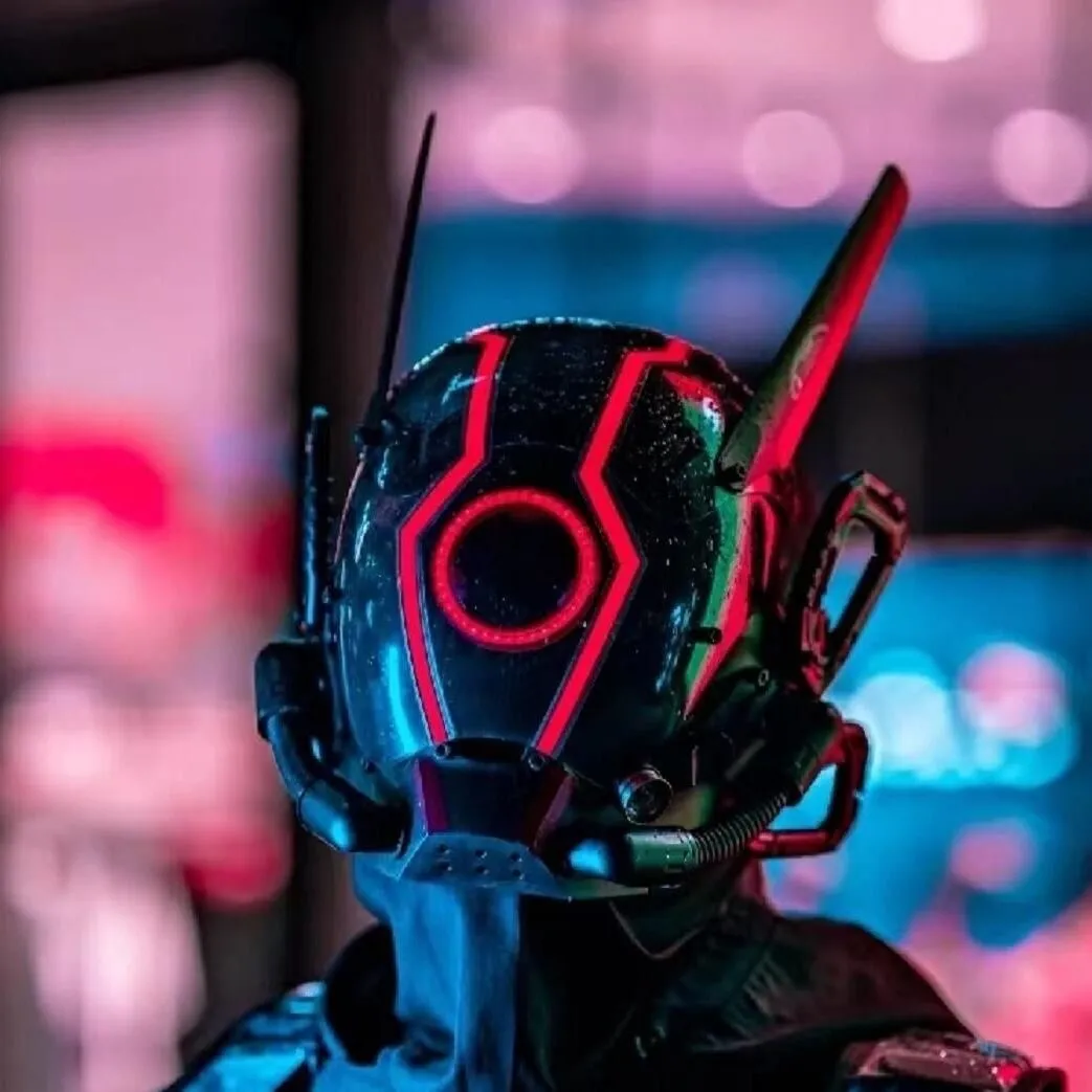 Red Helmet Cyberpunk