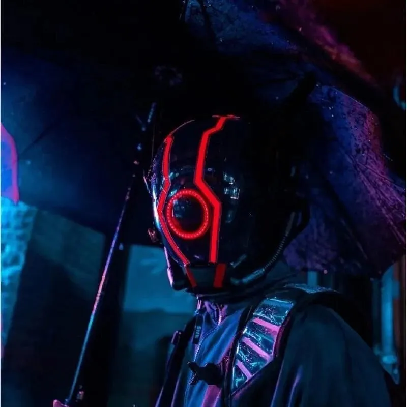 Red Helmet Cyberpunk