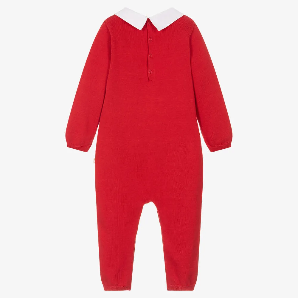 Red Knitted Cotton Romper