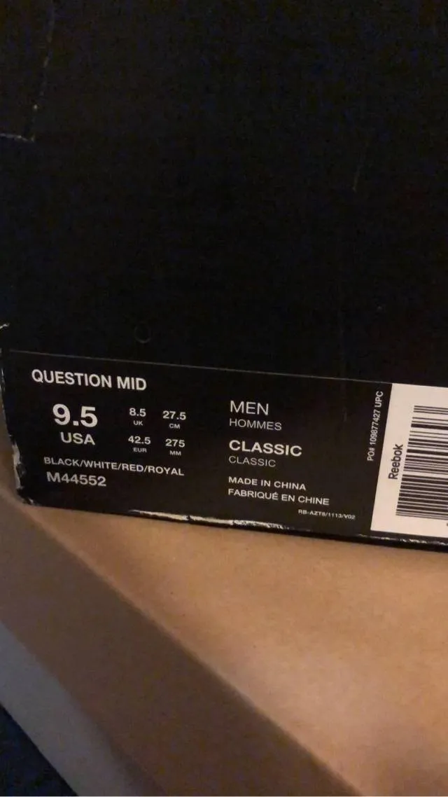 Reebok Question First Ballot