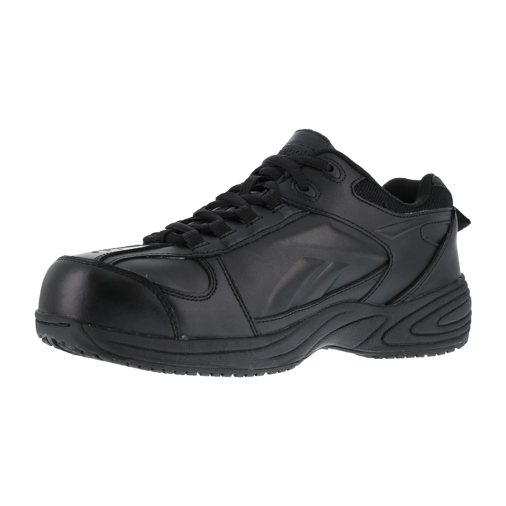 Reebok Womens Black Leather Street Sport Oxford Jorie Composite Toe