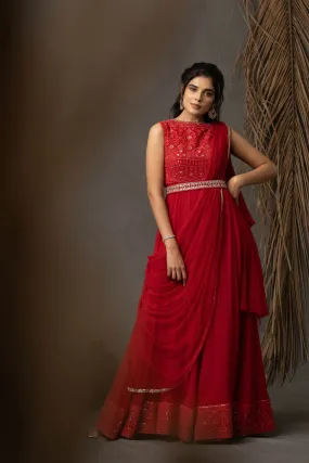 Renu Dress - Ruby Red