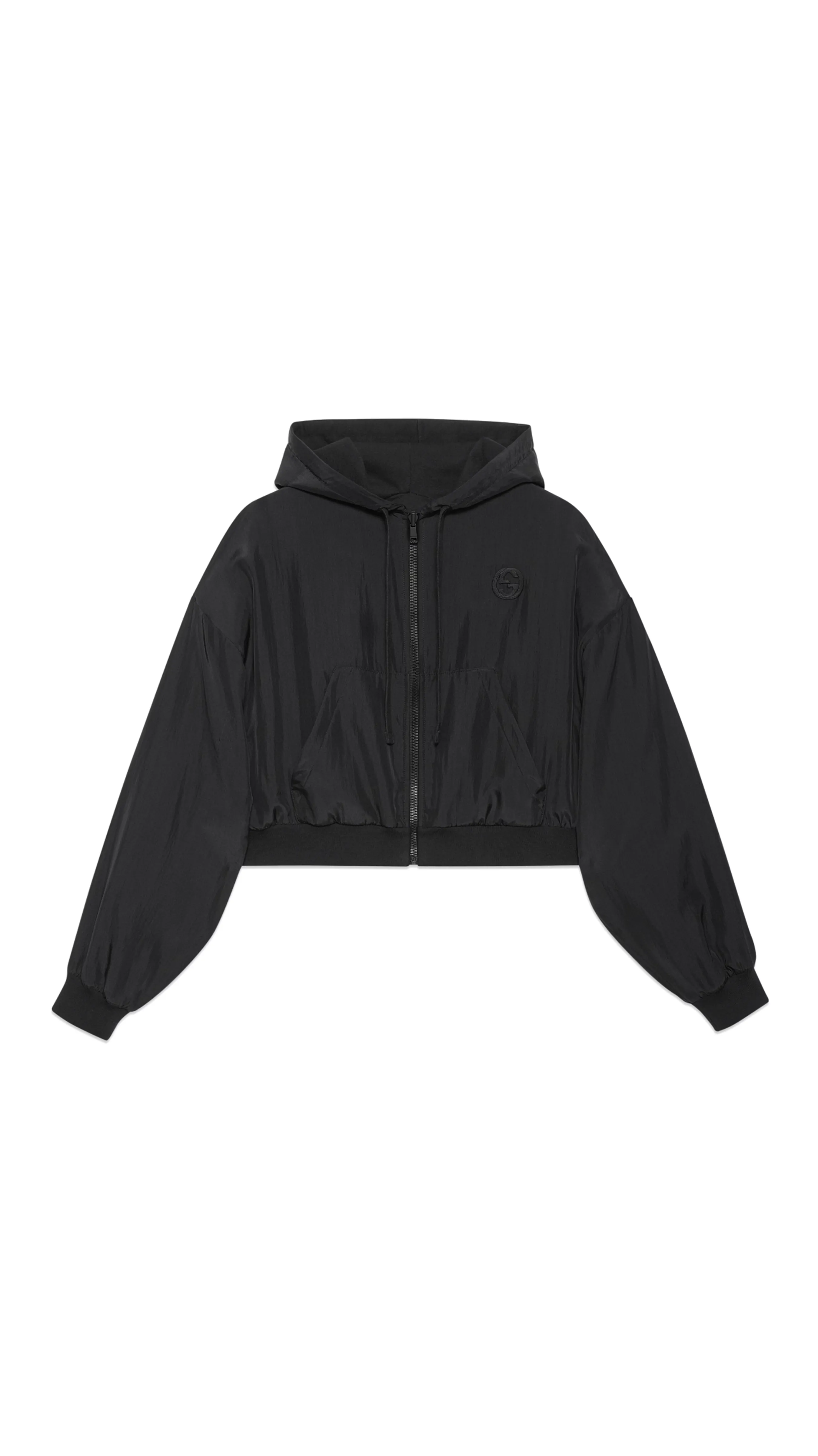 Reverseble Cotton Jersey Zip Jacket - Black