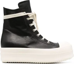 Rick Owens leather high-top sneakers Black