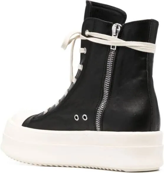 Rick Owens leather high-top sneakers Black