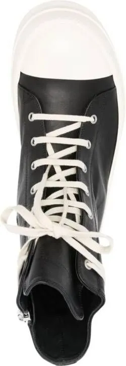 Rick Owens leather high-top sneakers Black